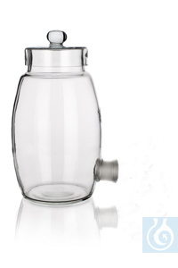 Aspirator bottle with NS 29/32 outlet, 5000 ml, neck Ø 100, complete with glass lid with knob,...